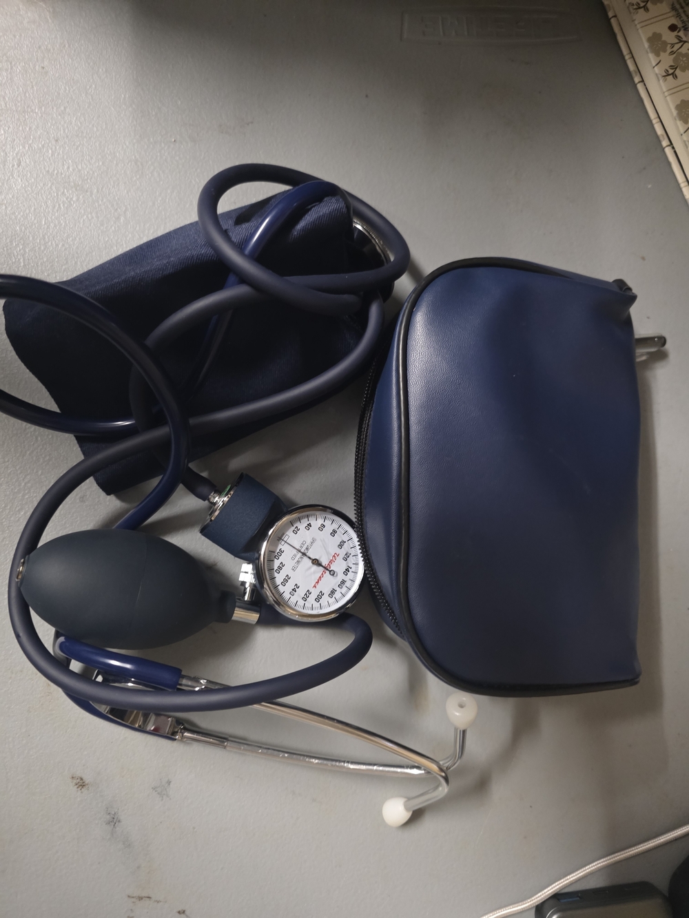 Navy Blue Blood Pressure Cuff and Stethoscope Set